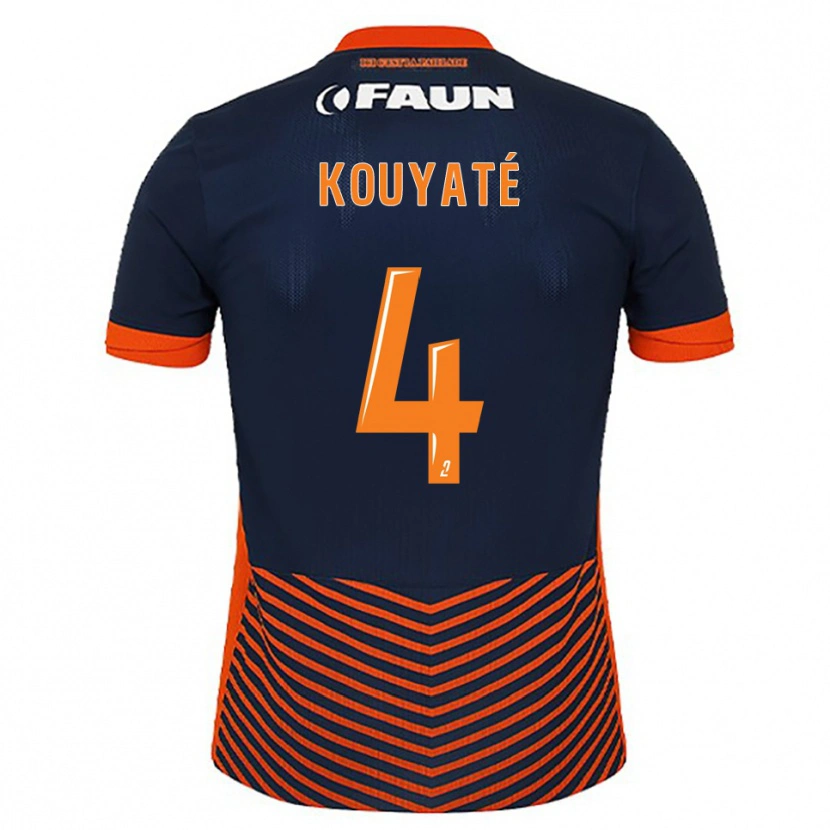 Danxen Kinderen Kiki Kouyaté #4 Middernachtblauw Oranje Thuisshirt Thuistenue 2025/26 T-Shirt