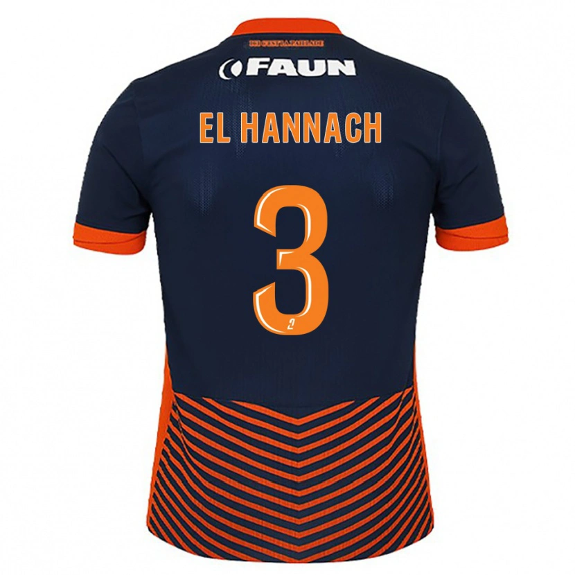 Danxen Kinderen Naoufel El Hannach #3 Middernachtblauw Oranje Thuisshirt Thuistenue 2025/26 T-Shirt