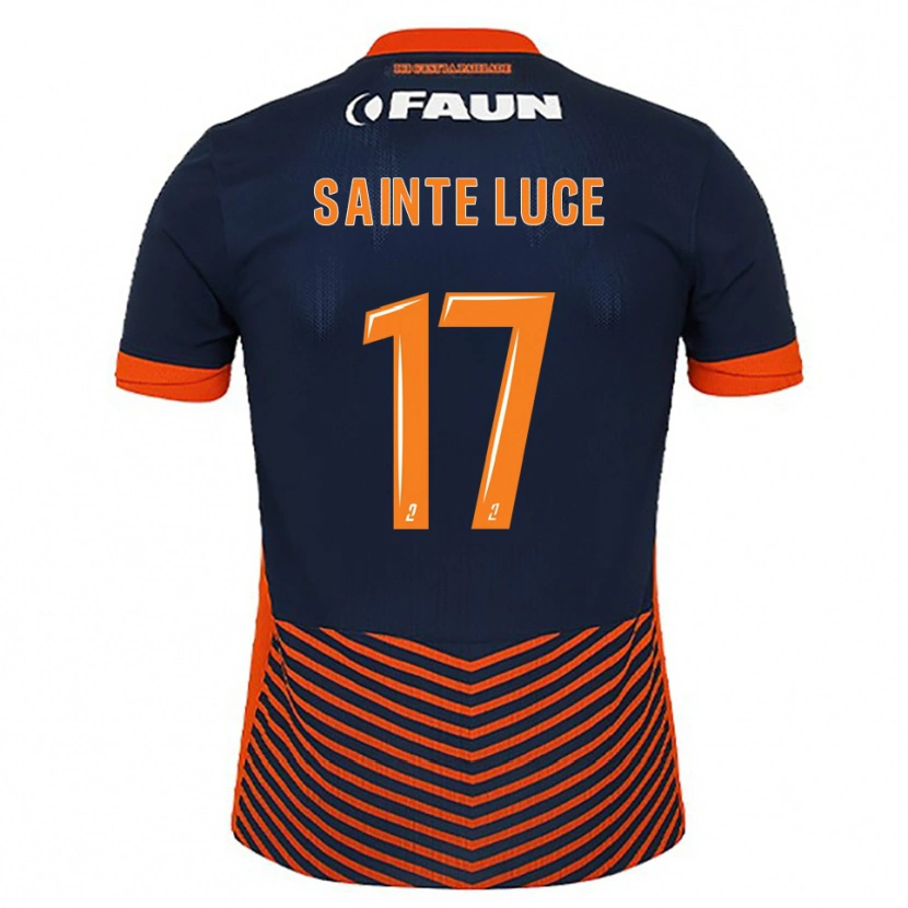 Danxen Kinderen Théo Sainte-Luce #17 Middernachtblauw Oranje Thuisshirt Thuistenue 2025/26 T-Shirt