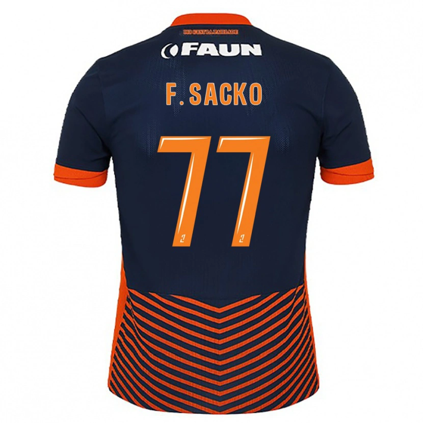 Danxen Kinderen Falaye Sacko #77 Middernachtblauw Oranje Thuisshirt Thuistenue 2025/26 T-Shirt