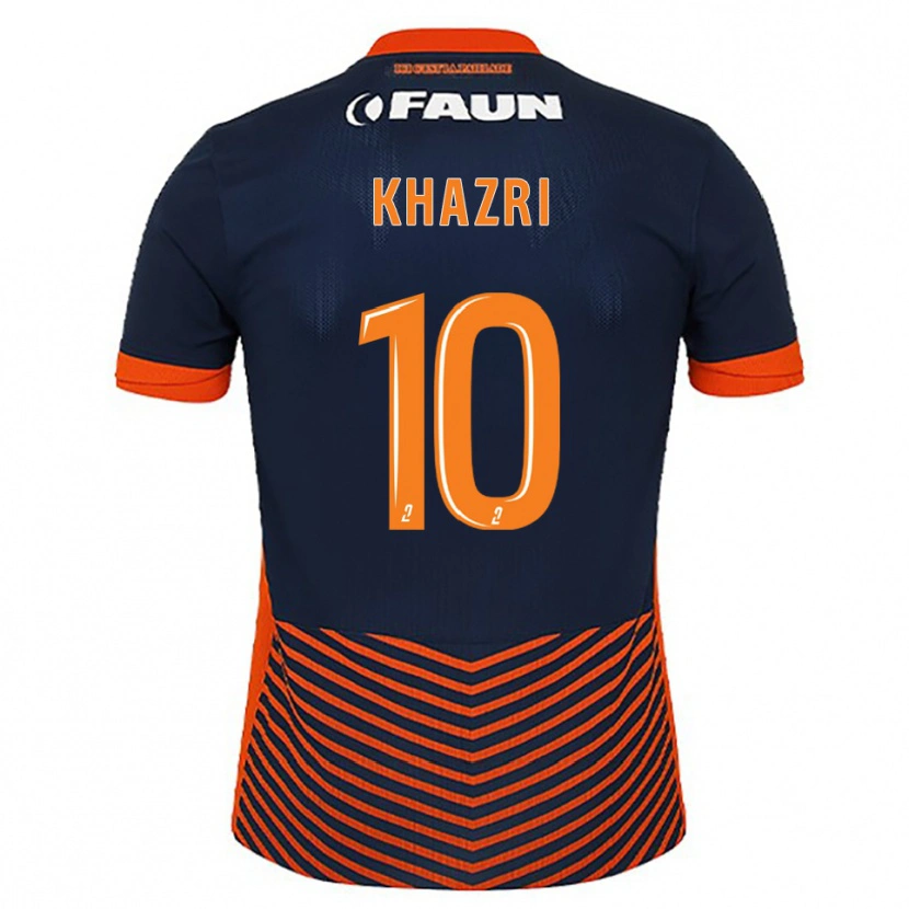 Danxen Kinderen Wahbi Khazri #10 Middernachtblauw Oranje Thuisshirt Thuistenue 2025/26 T-Shirt