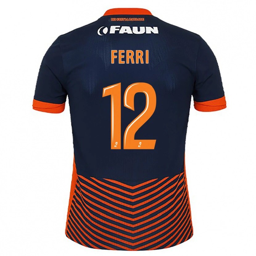 Danxen Kinderen Jordan Ferri #12 Middernachtblauw Oranje Thuisshirt Thuistenue 2025/26 T-Shirt