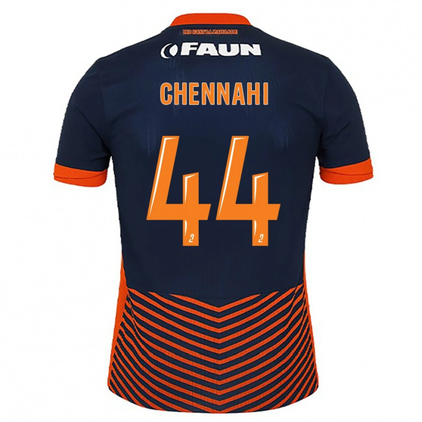 Danxen Kinderen Théo Chennahi #44 Middernachtblauw Oranje Thuisshirt Thuistenue 2025/26 T-Shirt