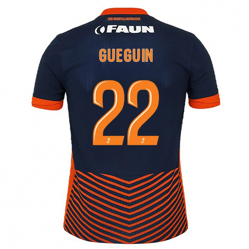 Danxen Kinderen Axel Guéguin #22 Middernachtblauw Oranje Thuisshirt Thuistenue 2025/26 T-Shirt