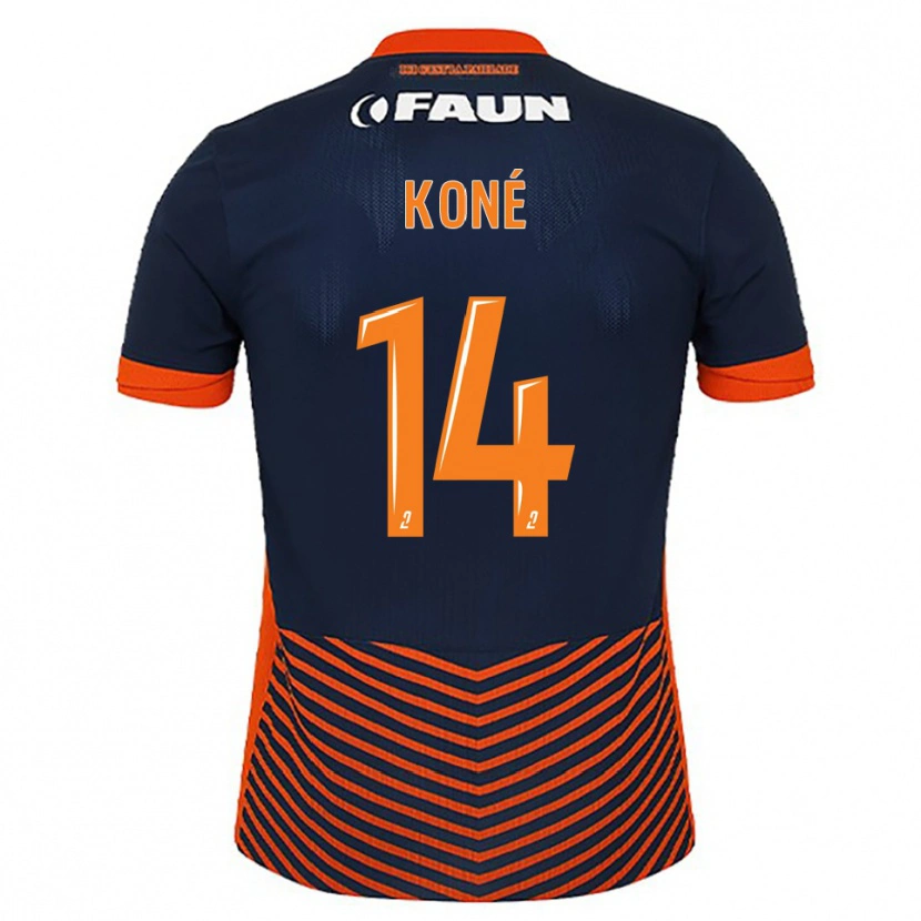 Danxen Kinderen Djomoh Koné #14 Middernachtblauw Oranje Thuisshirt Thuistenue 2025/26 T-Shirt