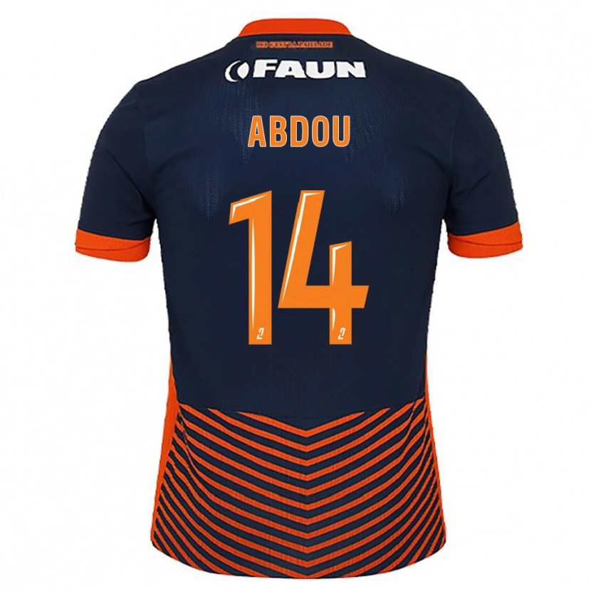 Danxen Kinderen Mathias Abdou #14 Middernachtblauw Oranje Thuisshirt Thuistenue 2025/26 T-Shirt