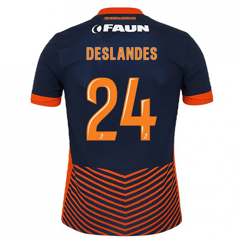 Danxen Kinderen Océane Deslandes #24 Middernachtblauw Oranje Thuisshirt Thuistenue 2025/26 T-Shirt