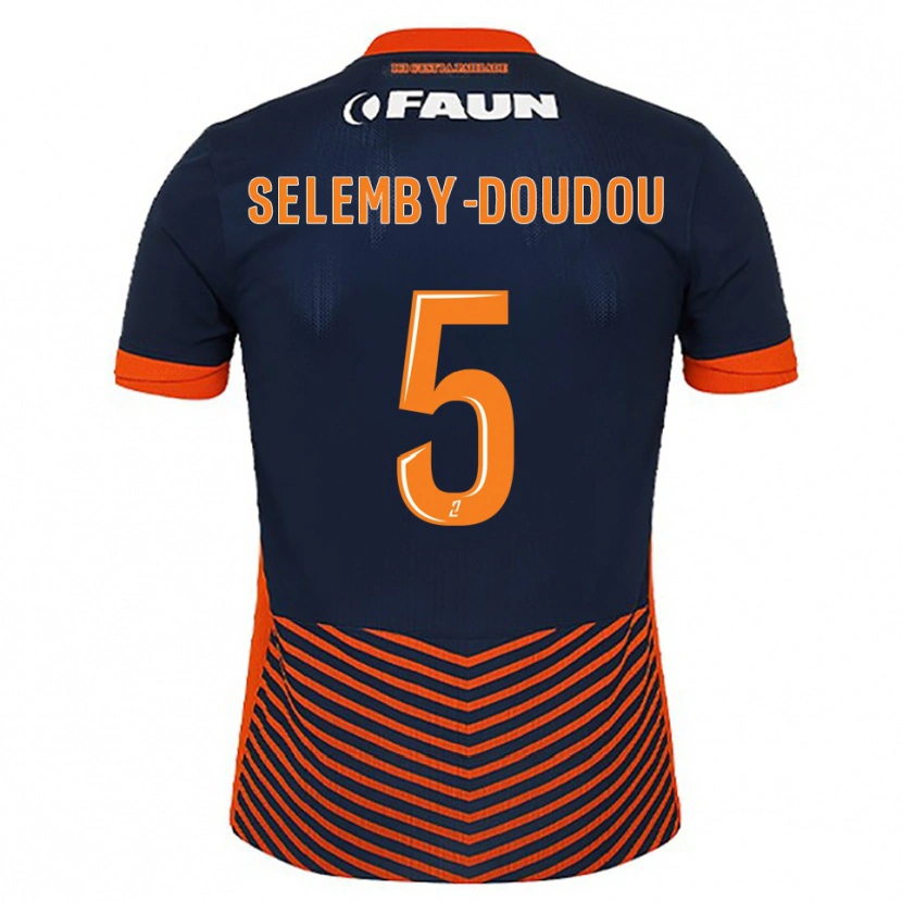 Danxen Kinderen Basile Selemby-Doudou #5 Middernachtblauw Oranje Thuisshirt Thuistenue 2025/26 T-Shirt