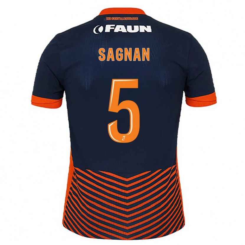 Danxen Kinderen Modibo Sagnan #5 Middernachtblauw Oranje Thuisshirt Thuistenue 2025/26 T-Shirt