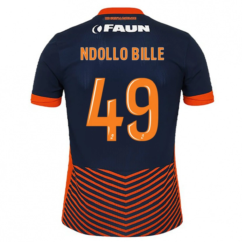 Danxen Kinderen Wilfried Ndollo Bille #49 Middernachtblauw Oranje Thuisshirt Thuistenue 2025/26 T-Shirt