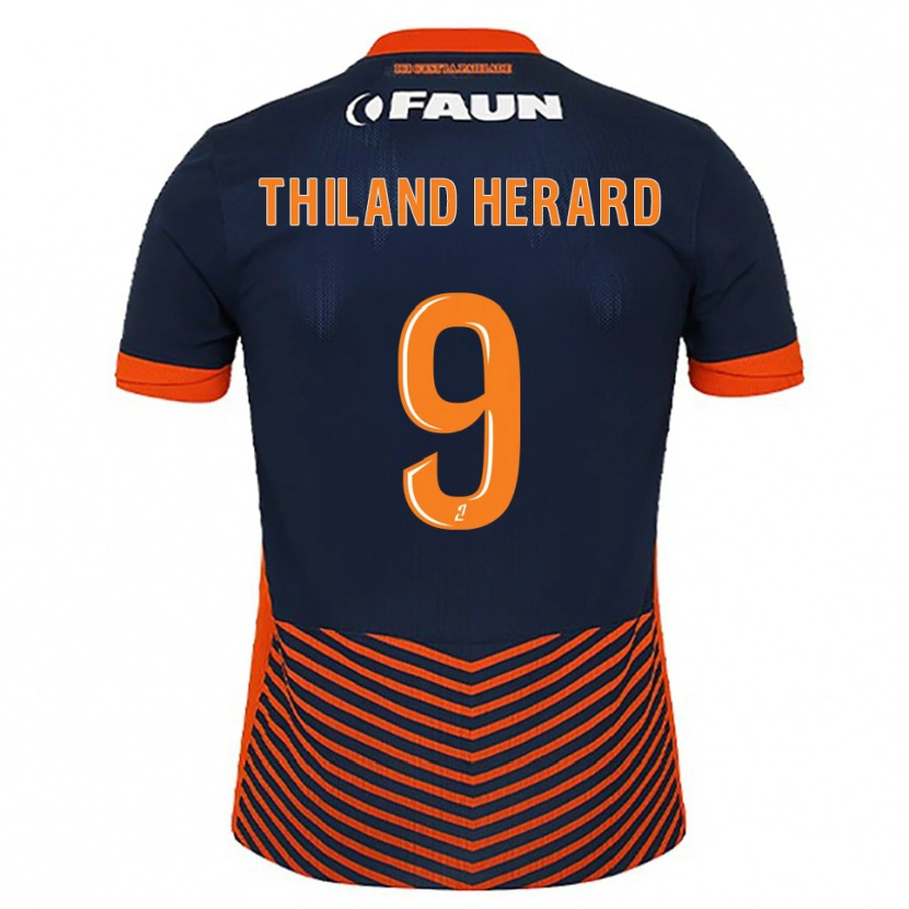 Danxen Kinderen Robin Thiland-Herard #9 Middernachtblauw Oranje Thuisshirt Thuistenue 2025/26 T-Shirt