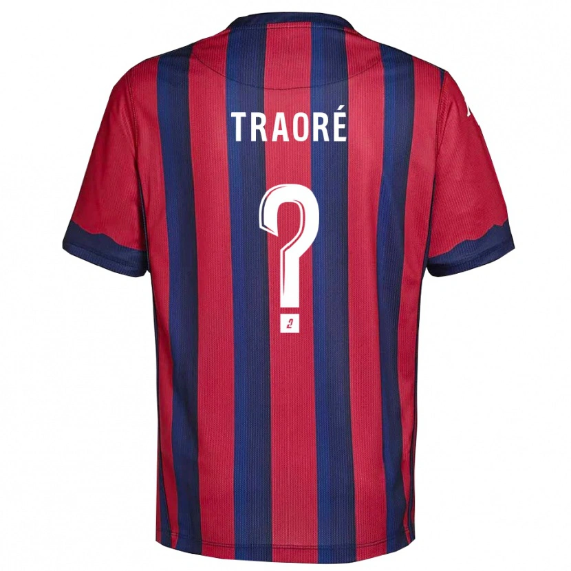 Danxen Kinderen Soumaela Traoré #0 Bourgondisch Marine Thuisshirt Thuistenue 2025/26 T-Shirt