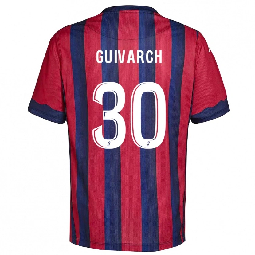 Danxen Kinderen Théo Guivarch #30 Bourgondisch Marine Thuisshirt Thuistenue 2025/26 T-Shirt