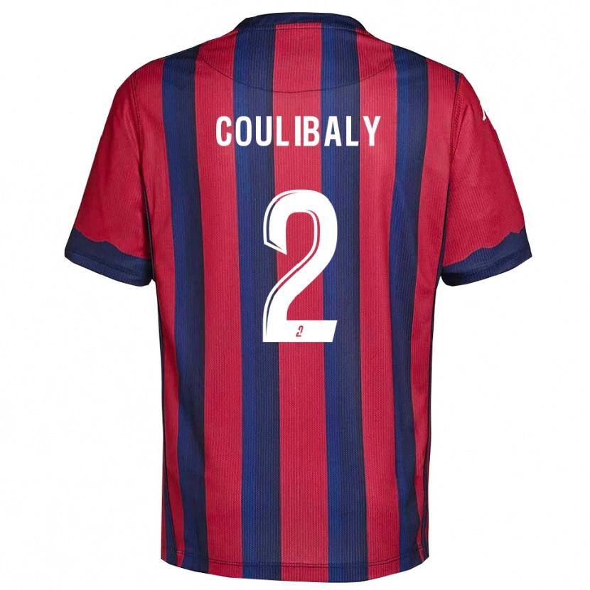 Danxen Kinderen Ibrahim Coulibaly #2 Bourgondisch Marine Thuisshirt Thuistenue 2025/26 T-Shirt