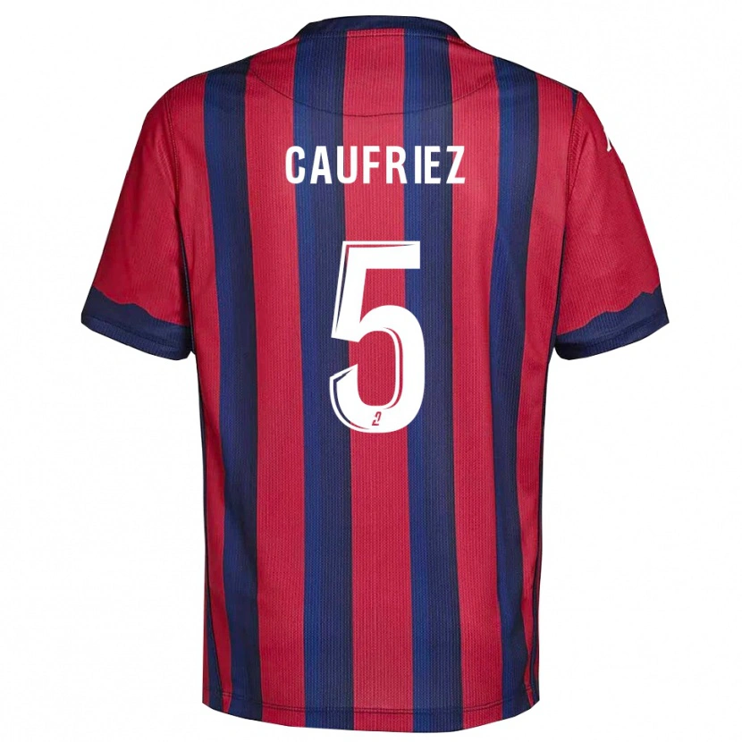 Danxen Kinderen Maximiliano Caufriez #5 Bourgondisch Marine Thuisshirt Thuistenue 2025/26 T-Shirt