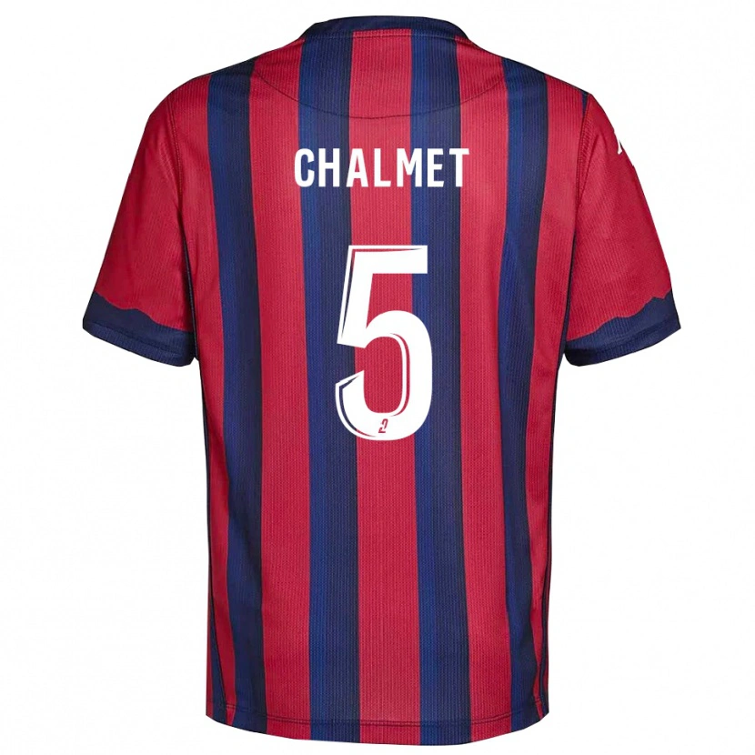 Danxen Kinderen Mélanie Chalmet #5 Bourgondisch Marine Thuisshirt Thuistenue 2025/26 T-Shirt