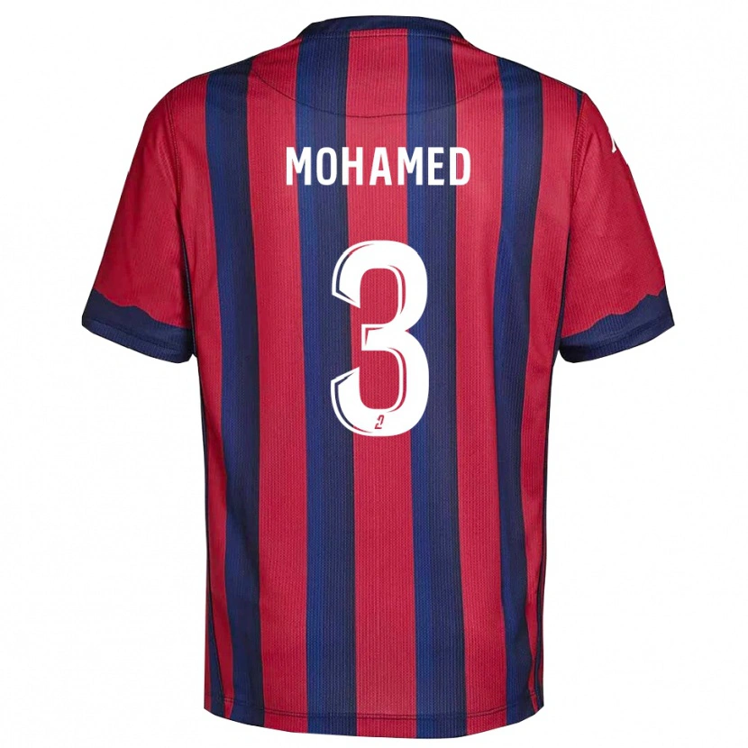 Danxen Kinderen Yassine Mohamed #3 Bourgondisch Marine Thuisshirt Thuistenue 2025/26 T-Shirt