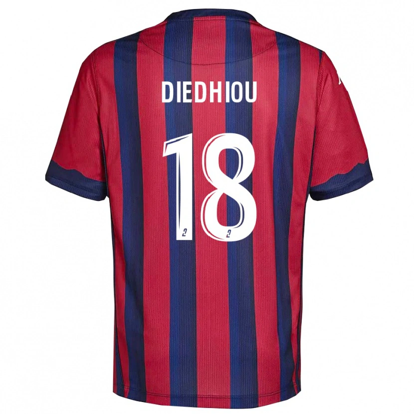 Danxen Kinderen Famara Diédhiou #18 Bourgondisch Marine Thuisshirt Thuistenue 2025/26 T-Shirt