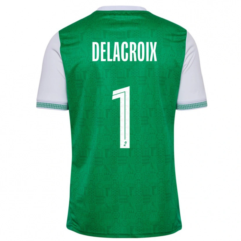 Danxen Kinderen Noa Delacroix #1 Groen Wit Thuisshirt Thuistenue 2025/26 T-Shirt