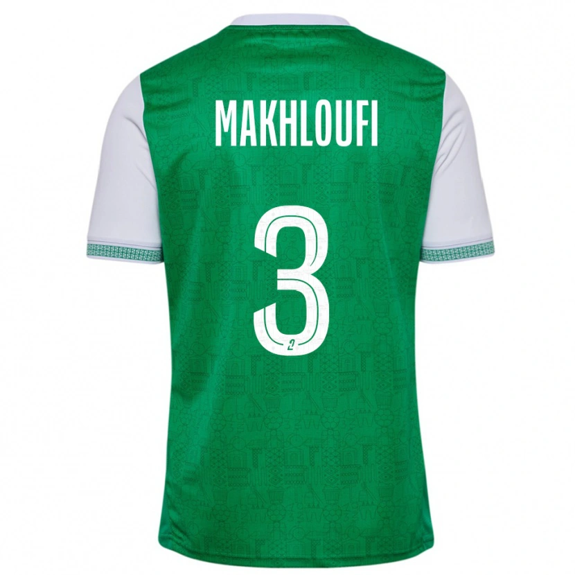 Danxen Kinderen Maedine Makhloufi #3 Groen Wit Thuisshirt Thuistenue 2025/26 T-Shirt