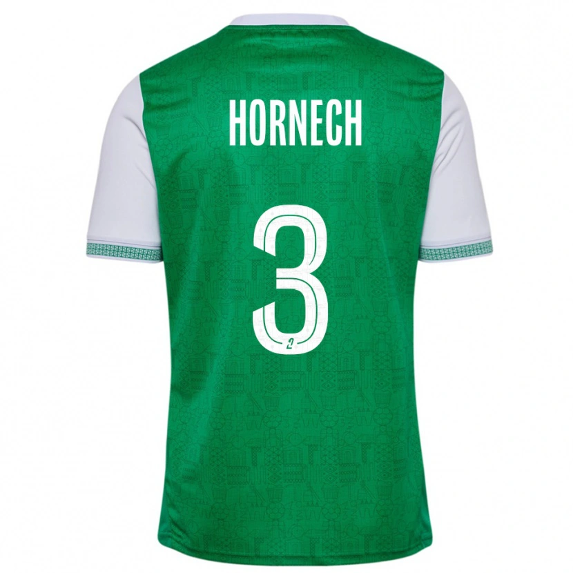 Danxen Kinderen Ewan Hornech #3 Groen Wit Thuisshirt Thuistenue 2025/26 T-Shirt