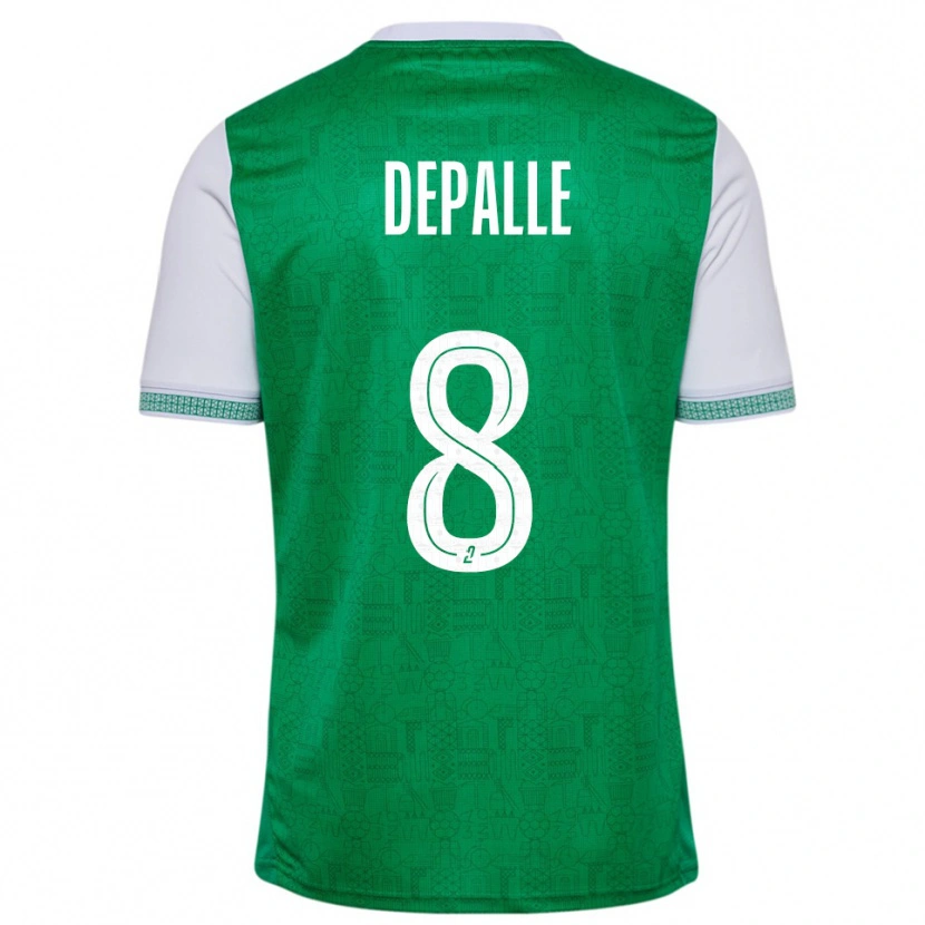 Danxen Kinderen Valentin Depalle #8 Groen Wit Thuisshirt Thuistenue 2025/26 T-Shirt