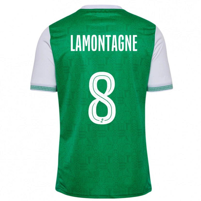 Danxen Kinderen Alexandria Lamontagne #8 Groen Wit Thuisshirt Thuistenue 2025/26 T-Shirt