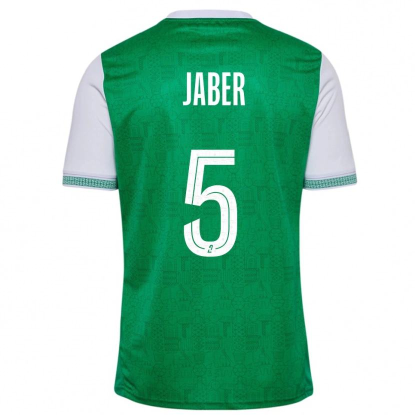 Danxen Kinderen Mahmoud Jaber #5 Groen Wit Thuisshirt Thuistenue 2025/26 T-Shirt