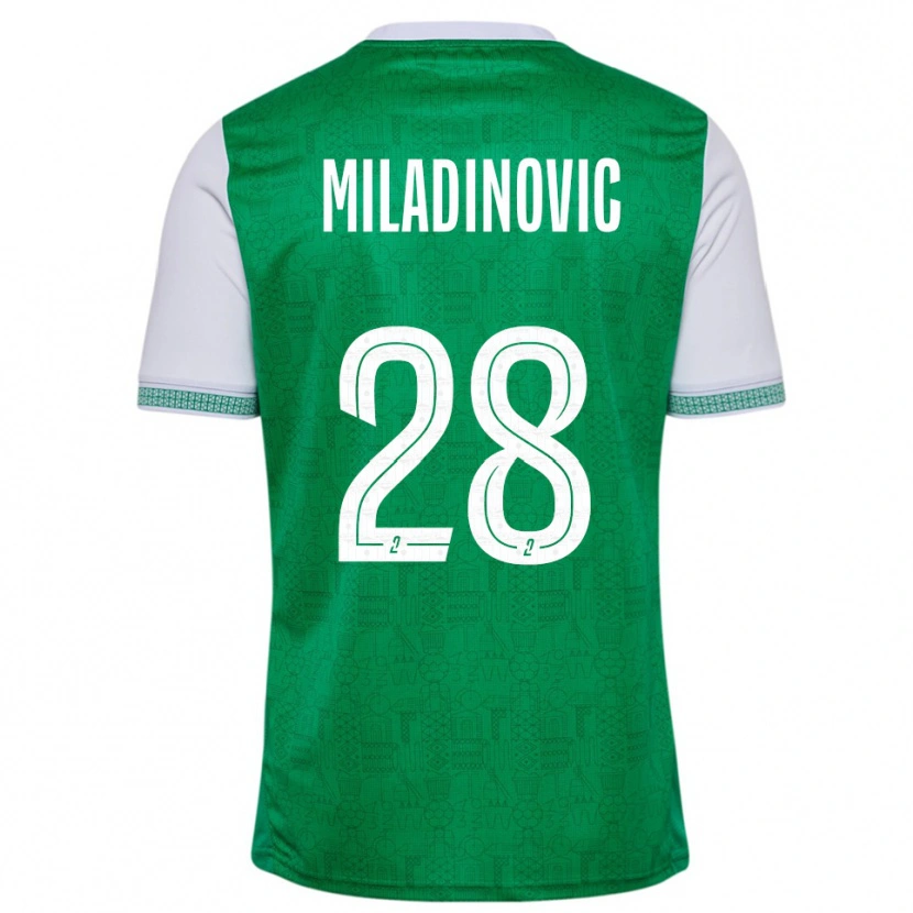 Danxen Kinderen Igor Miladinovic #28 Groen Wit Thuisshirt Thuistenue 2025/26 T-Shirt