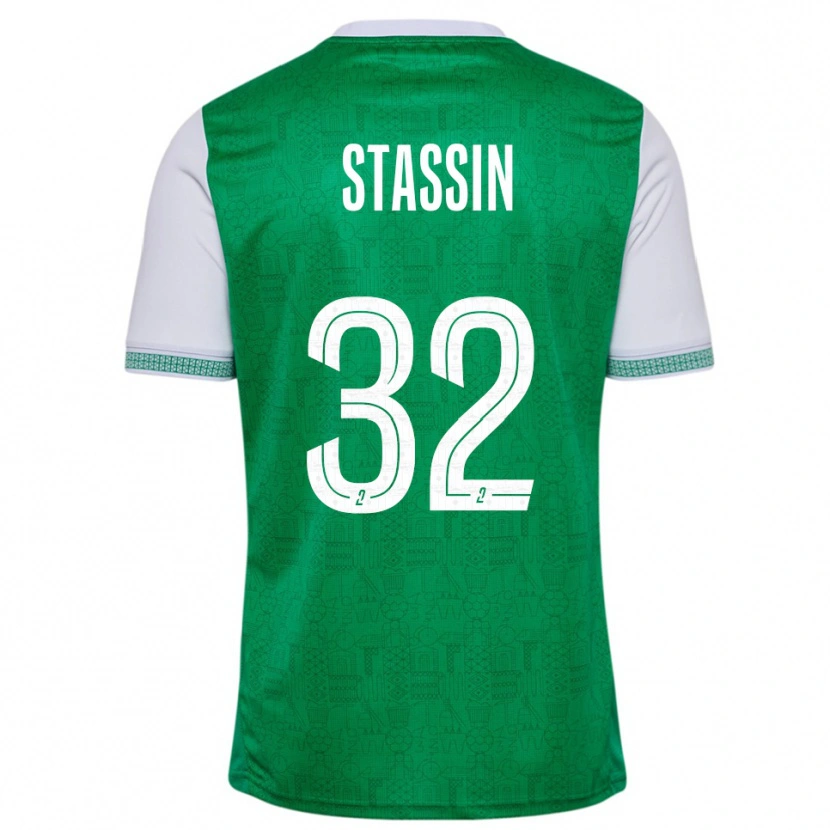 Danxen Kinderen Lucas Stassin #32 Groen Wit Thuisshirt Thuistenue 2025/26 T-Shirt