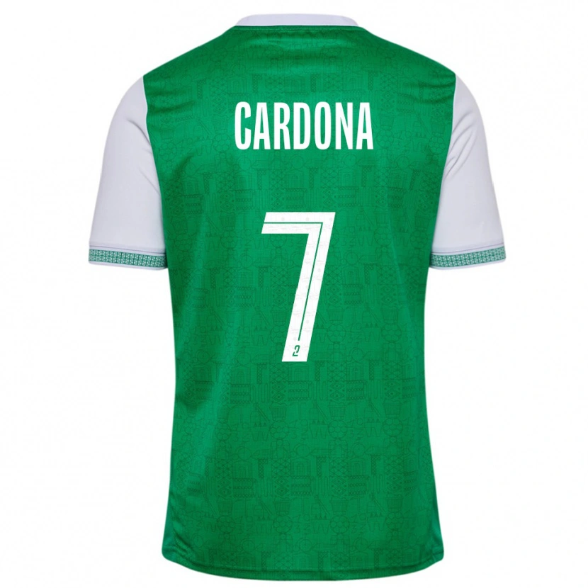 Danxen Kinderen Irvin Cardona #7 Groen Wit Thuisshirt Thuistenue 2025/26 T-Shirt