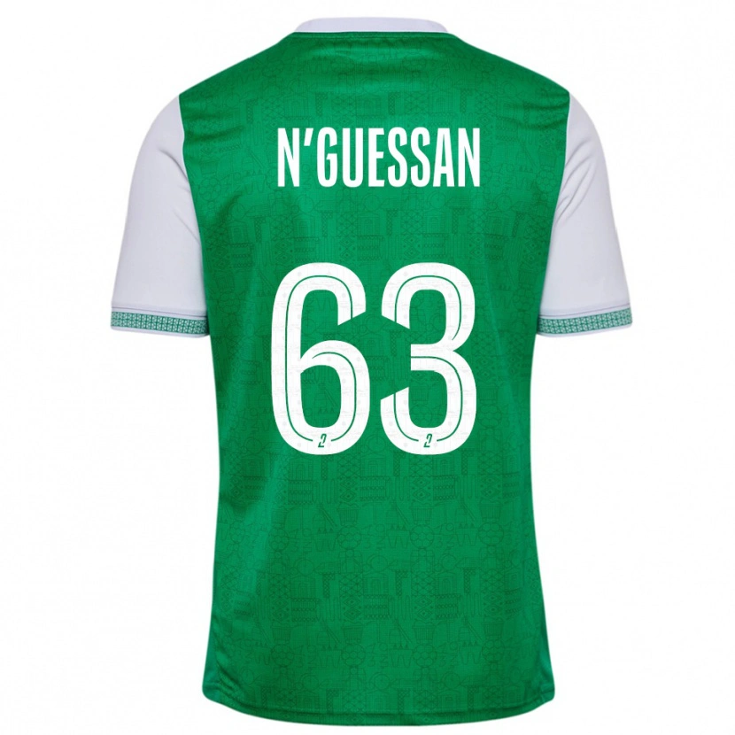 Danxen Kinderen Djylian N'guessan #63 Groen Wit Thuisshirt Thuistenue 2025/26 T-Shirt