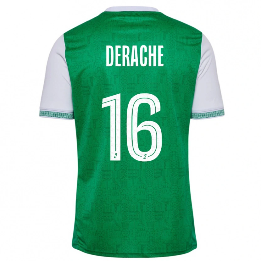 Danxen Kinderen Joseph Derache #16 Groen Wit Thuisshirt Thuistenue 2025/26 T-Shirt