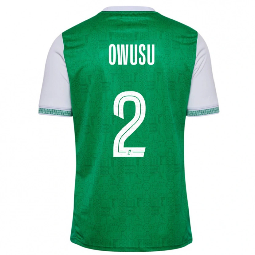 Danxen Kinderen Beres Owusu #2 Groen Wit Thuisshirt Thuistenue 2025/26 T-Shirt