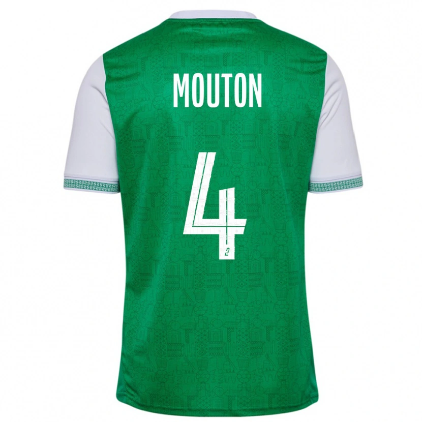 Danxen Kinderen Nathan Mouton #4 Groen Wit Thuisshirt Thuistenue 2025/26 T-Shirt