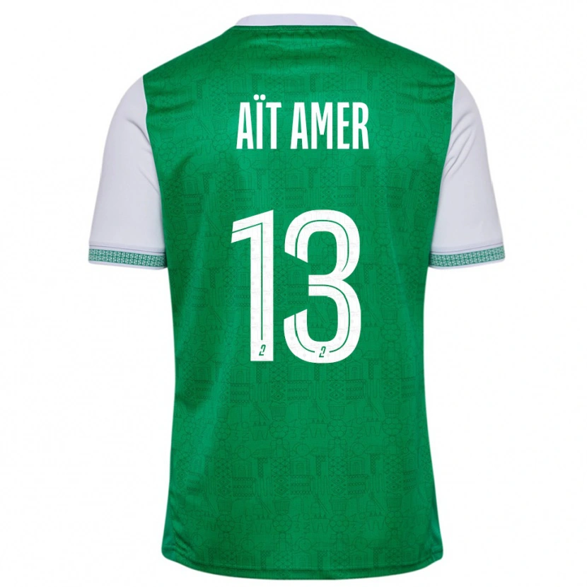 Danxen Kinderen Rayan Aït Amer #13 Groen Wit Thuisshirt Thuistenue 2025/26 T-Shirt