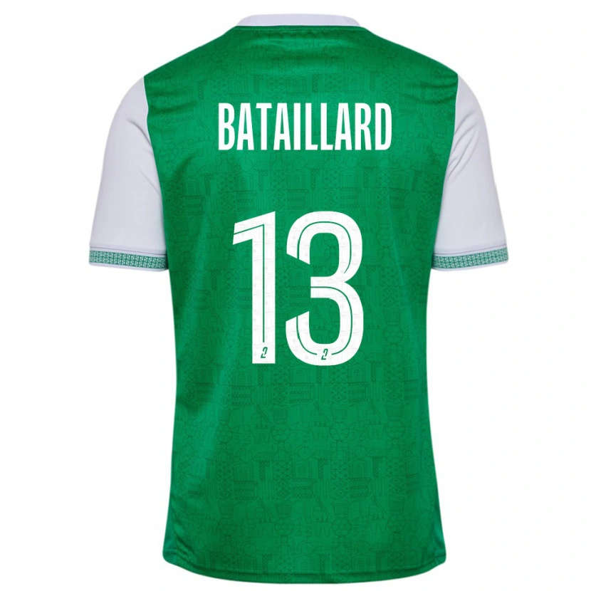 Danxen Kinderen Faustine Bataillard #13 Groen Wit Thuisshirt Thuistenue 2025/26 T-Shirt