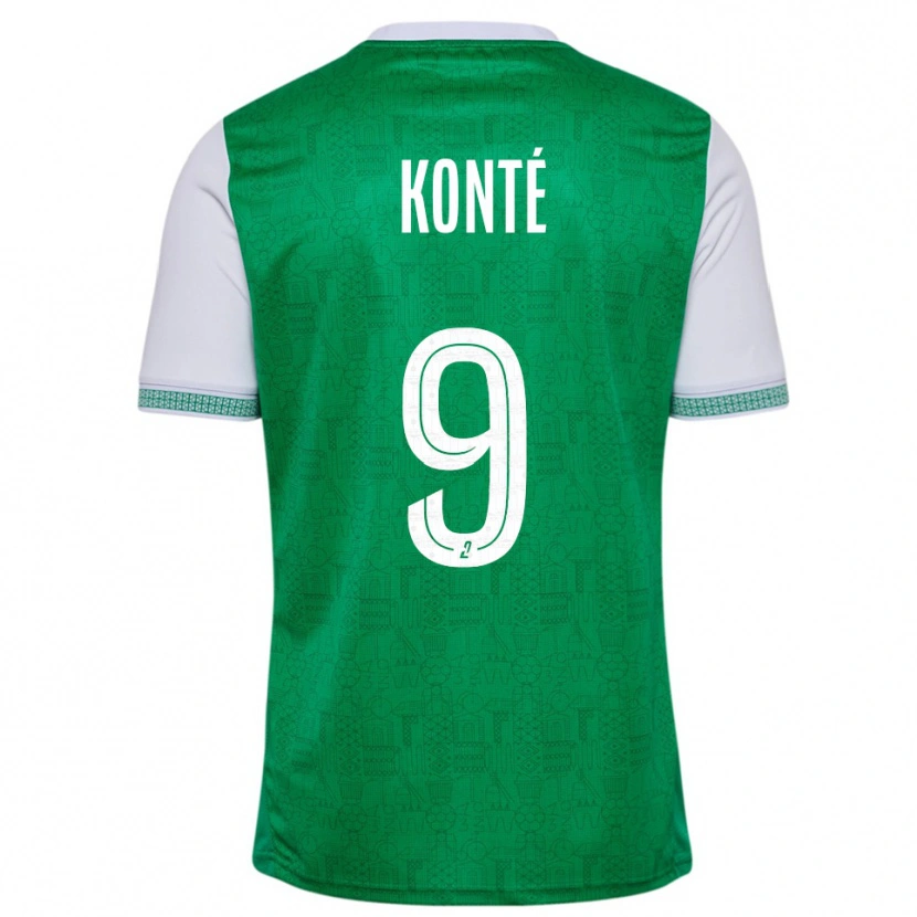 Danxen Kinderen Mamadou Konté #9 Groen Wit Thuisshirt Thuistenue 2025/26 T-Shirt