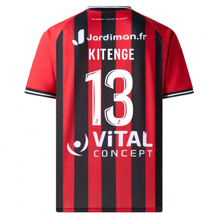Danxen Kinderen Landry Kitenge #13 Rood Zwart Thuisshirt Thuistenue 2025/26 T-Shirt
