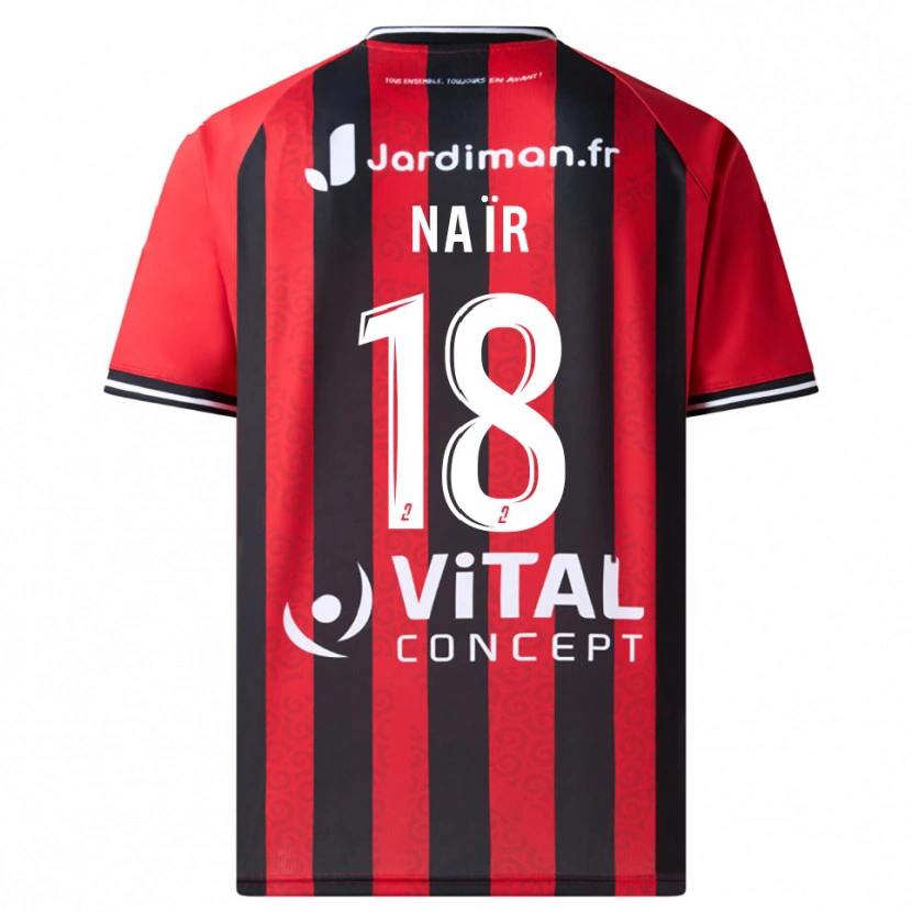 Danxen Kinderen Sohaib Naïr #18 Rood Zwart Thuisshirt Thuistenue 2025/26 T-Shirt