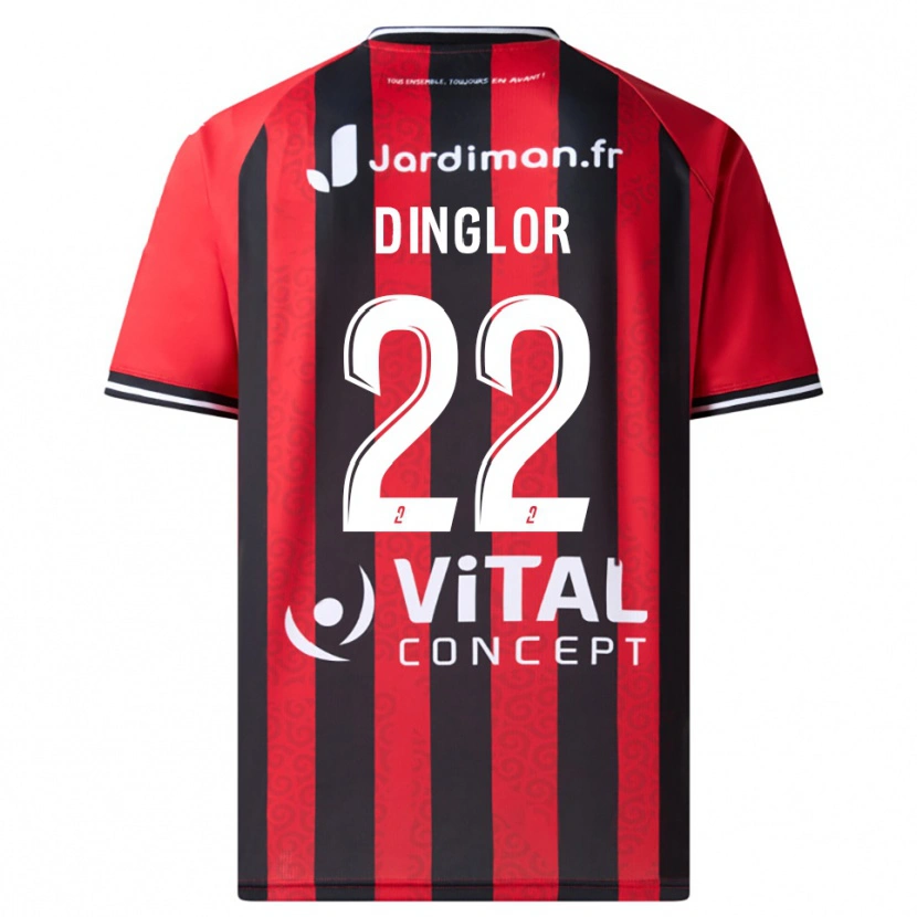 Danxen Kinderen Elodie Dinglor #22 Rood Zwart Thuisshirt Thuistenue 2025/26 T-Shirt