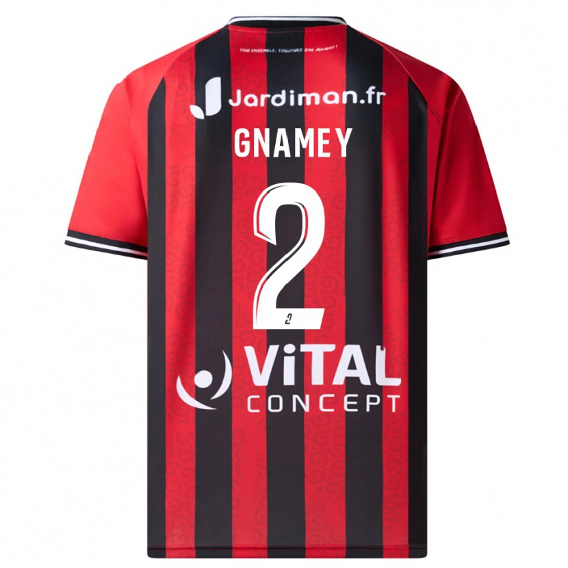 Danxen Kinderen Servais Gnamey #2 Rood Zwart Thuisshirt Thuistenue 2025/26 T-Shirt