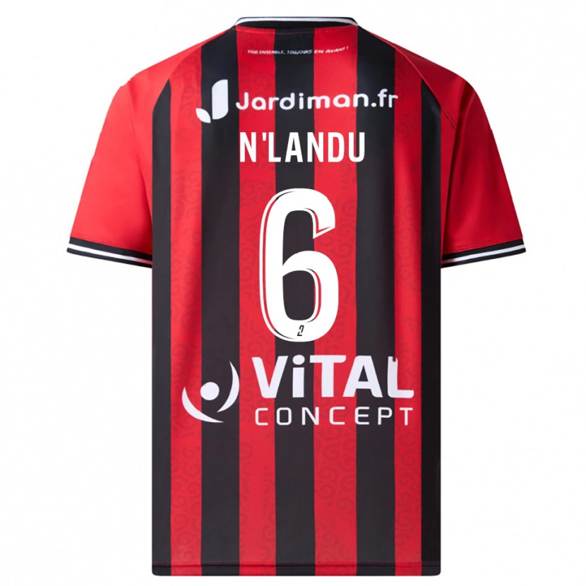 Danxen Kinderen Darly N'landu #6 Rood Zwart Thuisshirt Thuistenue 2025/26 T-Shirt