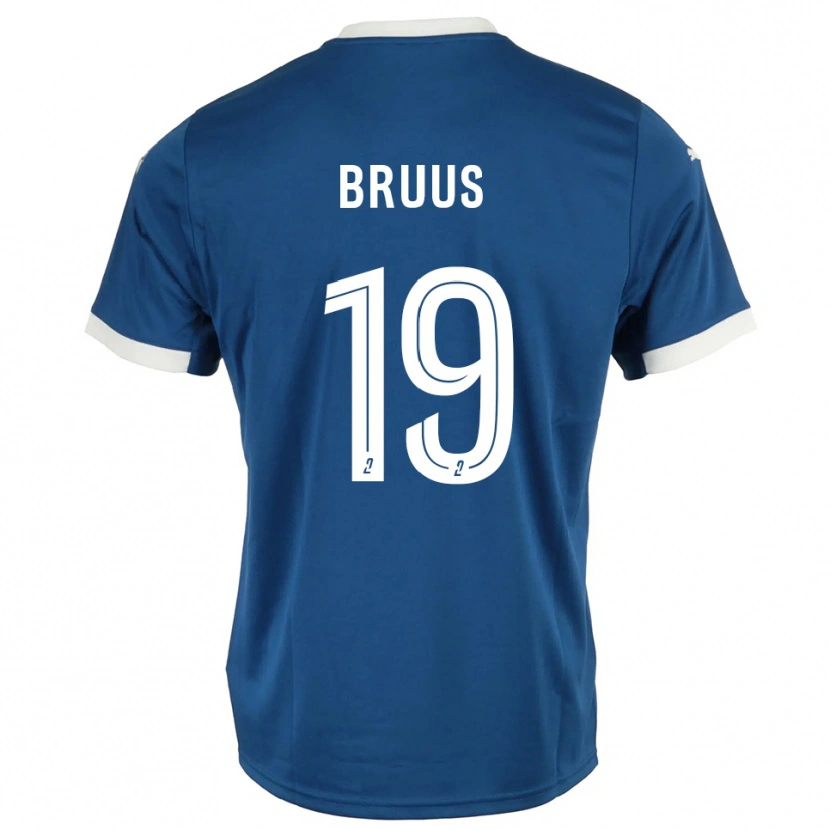 Danxen Kinderen Andreas Bruus #19 Blauw Wit Thuisshirt Thuistenue 2025/26 T-Shirt