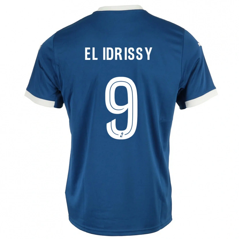 Danxen Kinderen Mounaïm El Idrissy #9 Blauw Wit Thuisshirt Thuistenue 2025/26 T-Shirt