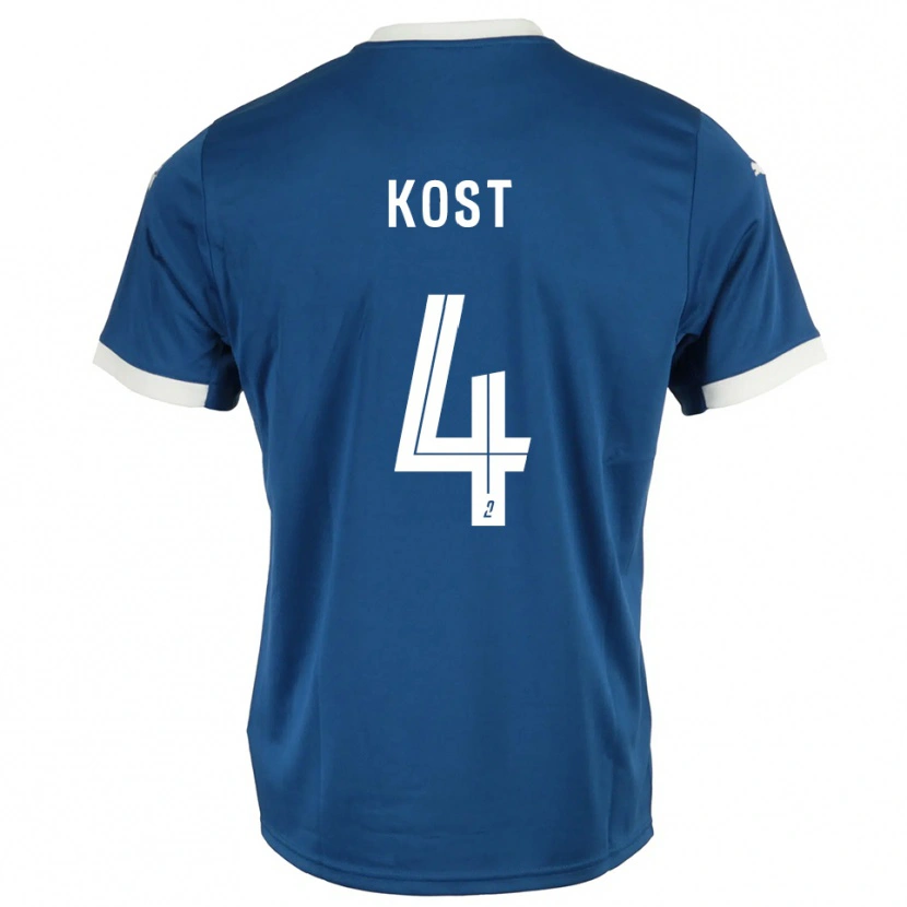 Danxen Kinderen Enzo Kost #4 Blauw Wit Thuisshirt Thuistenue 2025/26 T-Shirt