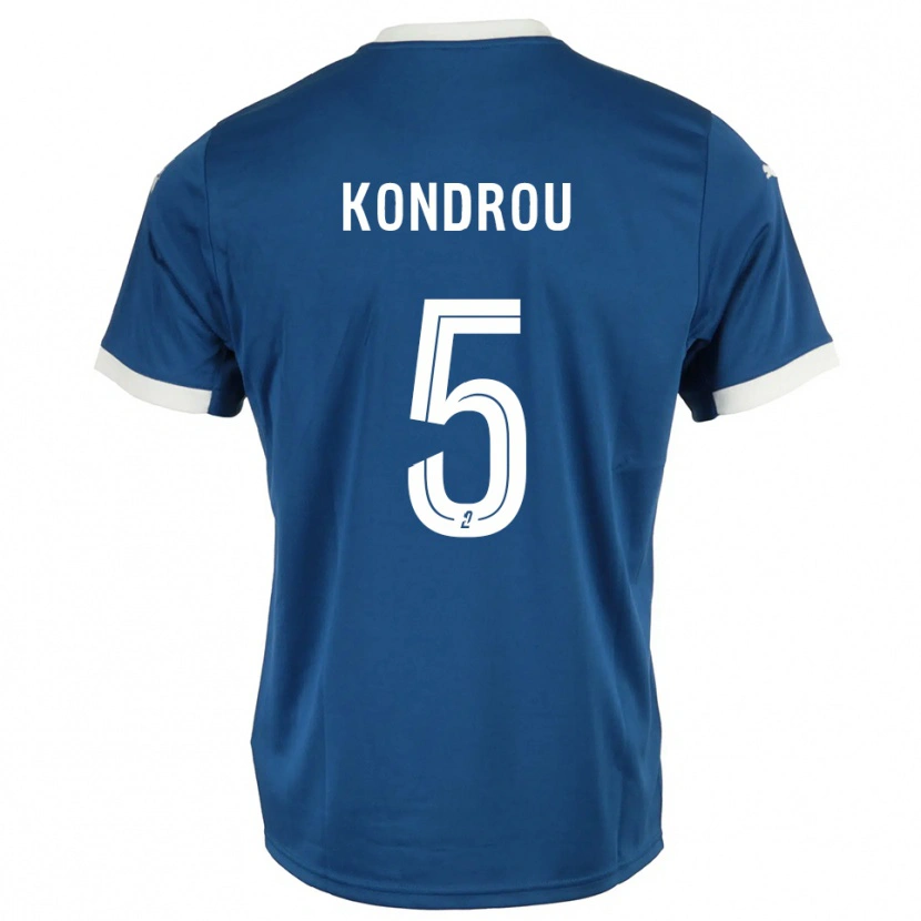 Danxen Kinderen David Kondrou #5 Blauw Wit Thuisshirt Thuistenue 2025/26 T-Shirt