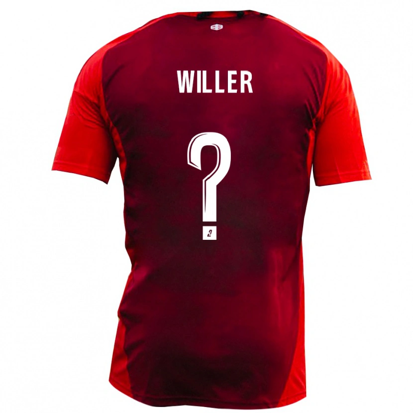 Danxen Kinderen Yann Willer #0 Rood Bourgondië Thuisshirt Thuistenue 2025/26 T-Shirt