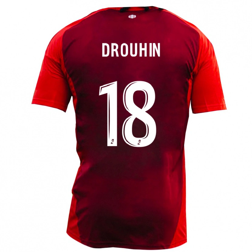 Danxen Kinderen Axel Drouhin #18 Rood Bourgondië Thuisshirt Thuistenue 2025/26 T-Shirt