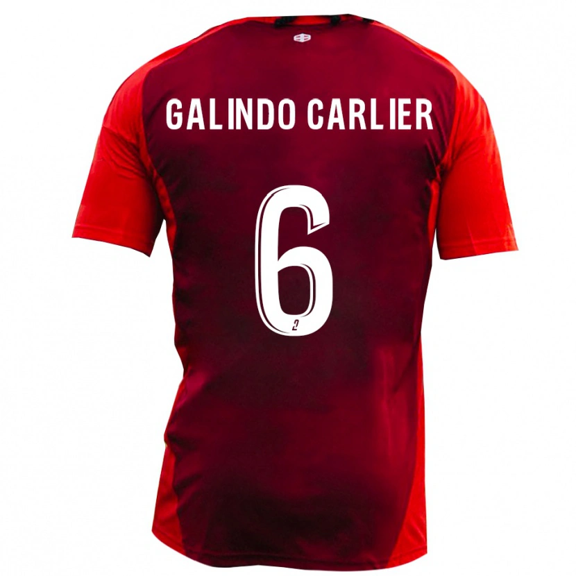 Danxen Kinderen Luca Galindo Carlier #6 Rood Bourgondië Thuisshirt Thuistenue 2025/26 T-Shirt